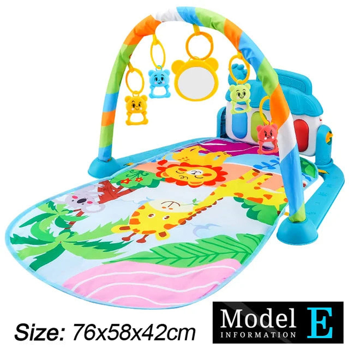 Lumiwee Clover Piano Baby Play Mat, Jungle Lion with Mirror option