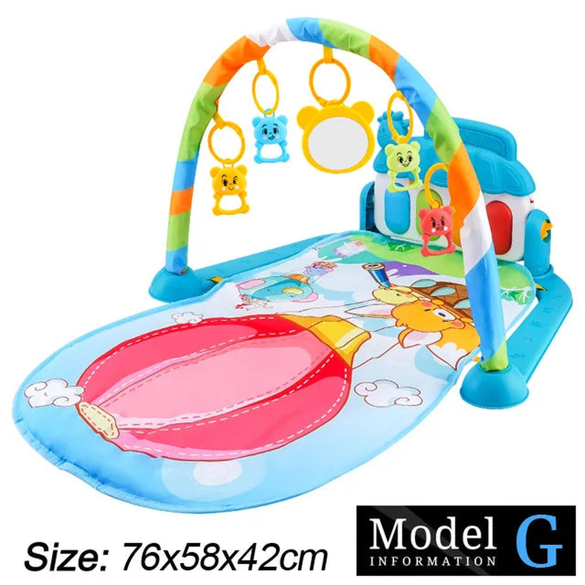 Lumiwee Clover Piano Baby Play Mat, Hot Air Balloon with Mirror option