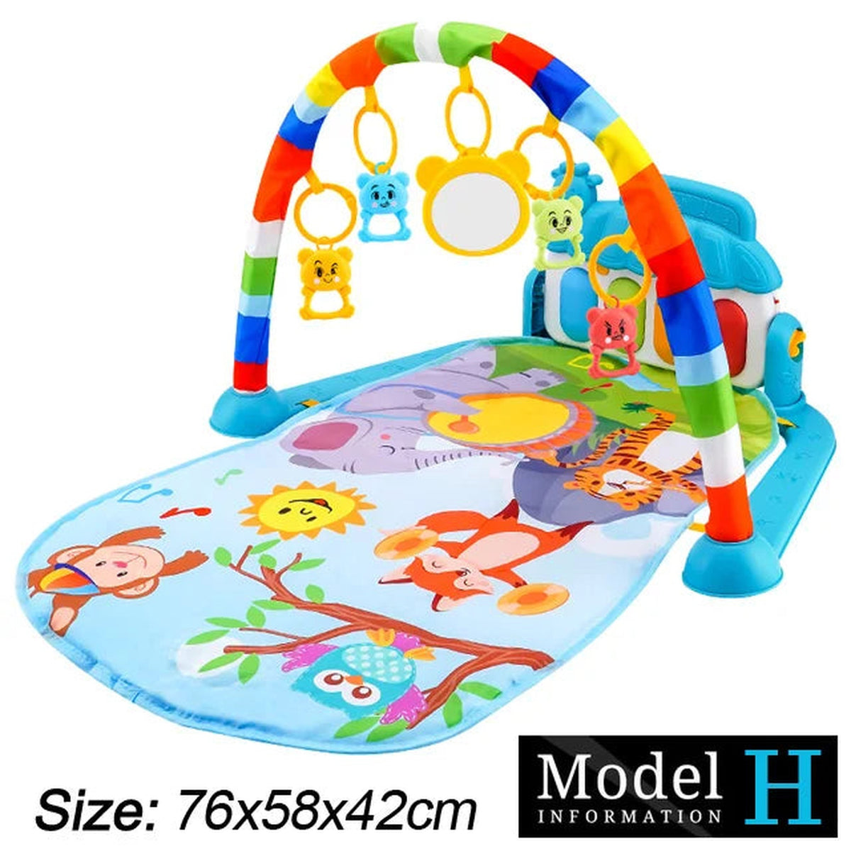 Lumiwee Clover Piano Baby Play Mat, Forest Friends with Mirror option