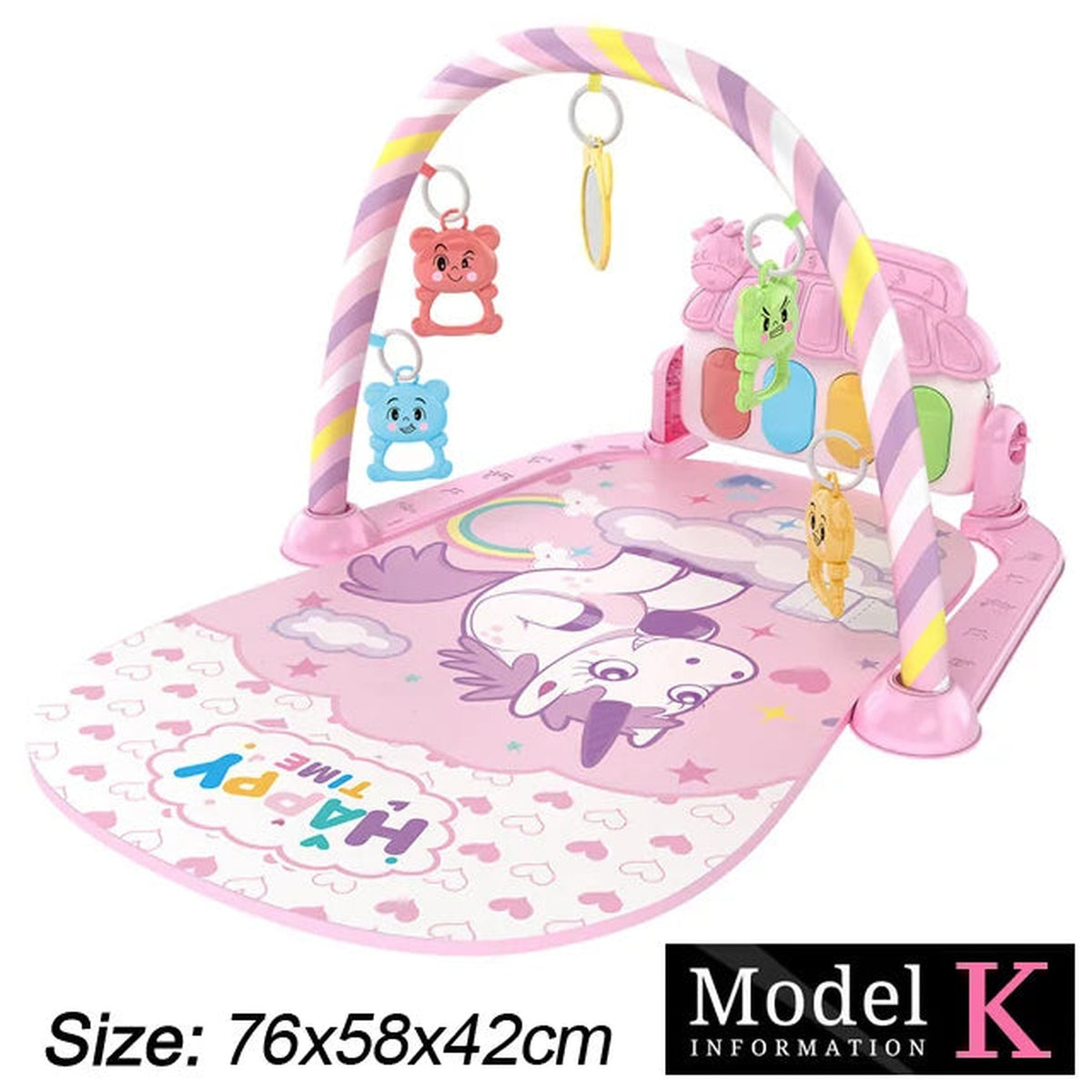 Lumiwee Clover Piano Baby Play Mat, Pink Unicorn option