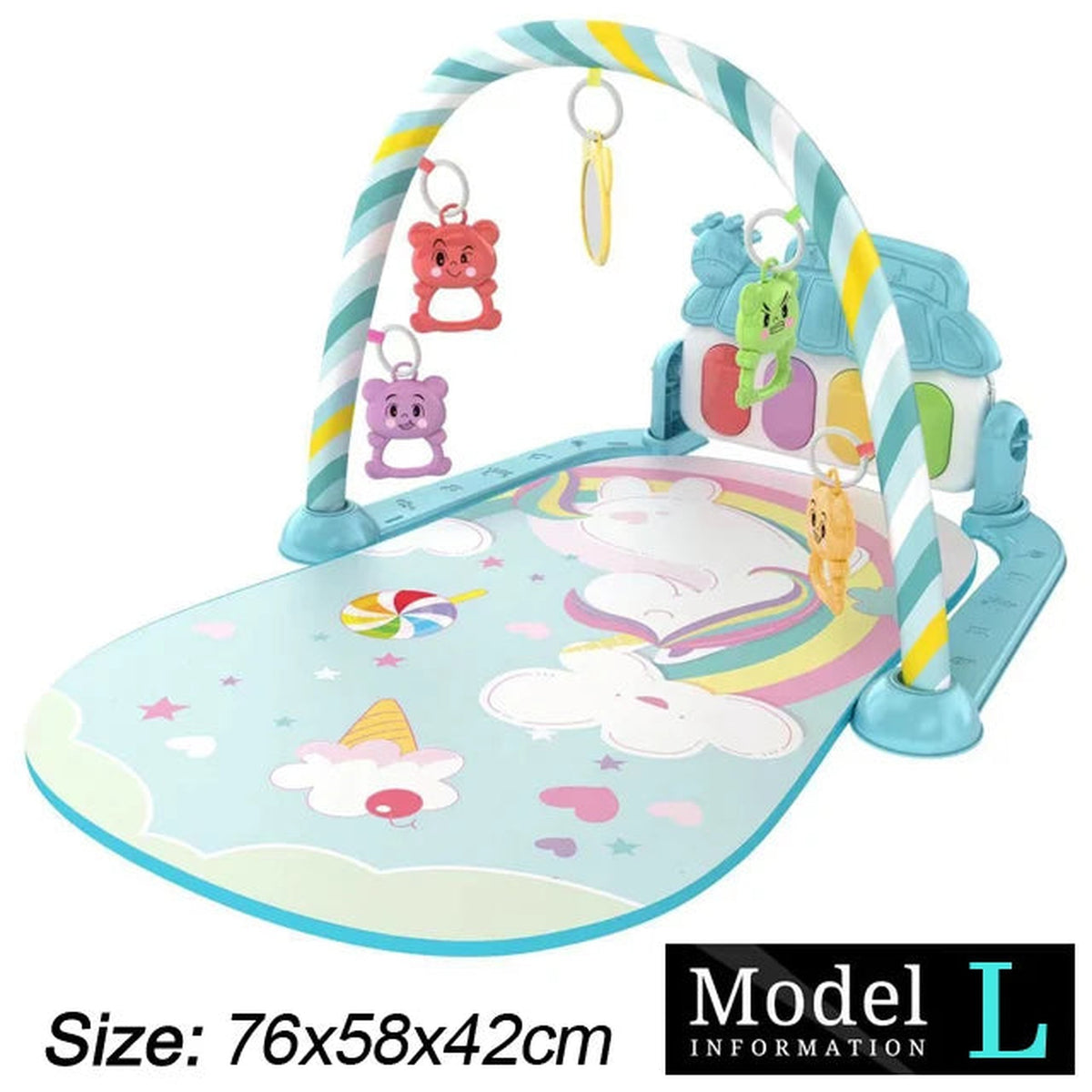 Lumiwee Clover Piano Baby Play Mat, Blue Unicorn option