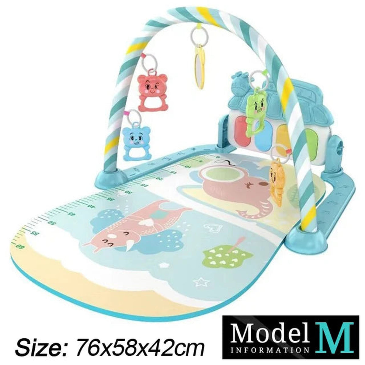 Lumiwee Clover Piano Baby Play Mat, Blue Elephant option