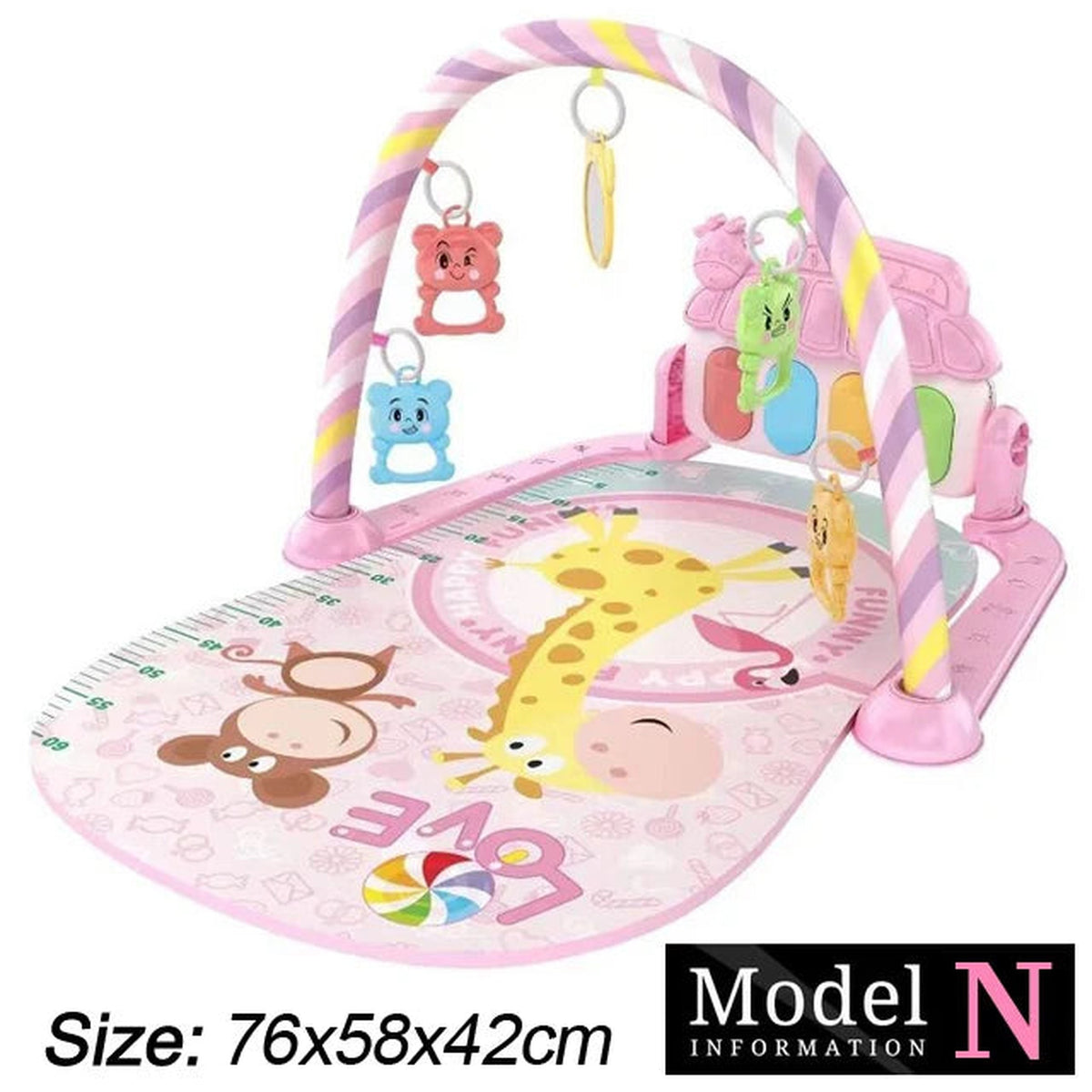 Lumiwee Clover Piano Baby Play Mat, Pink Giraffe option