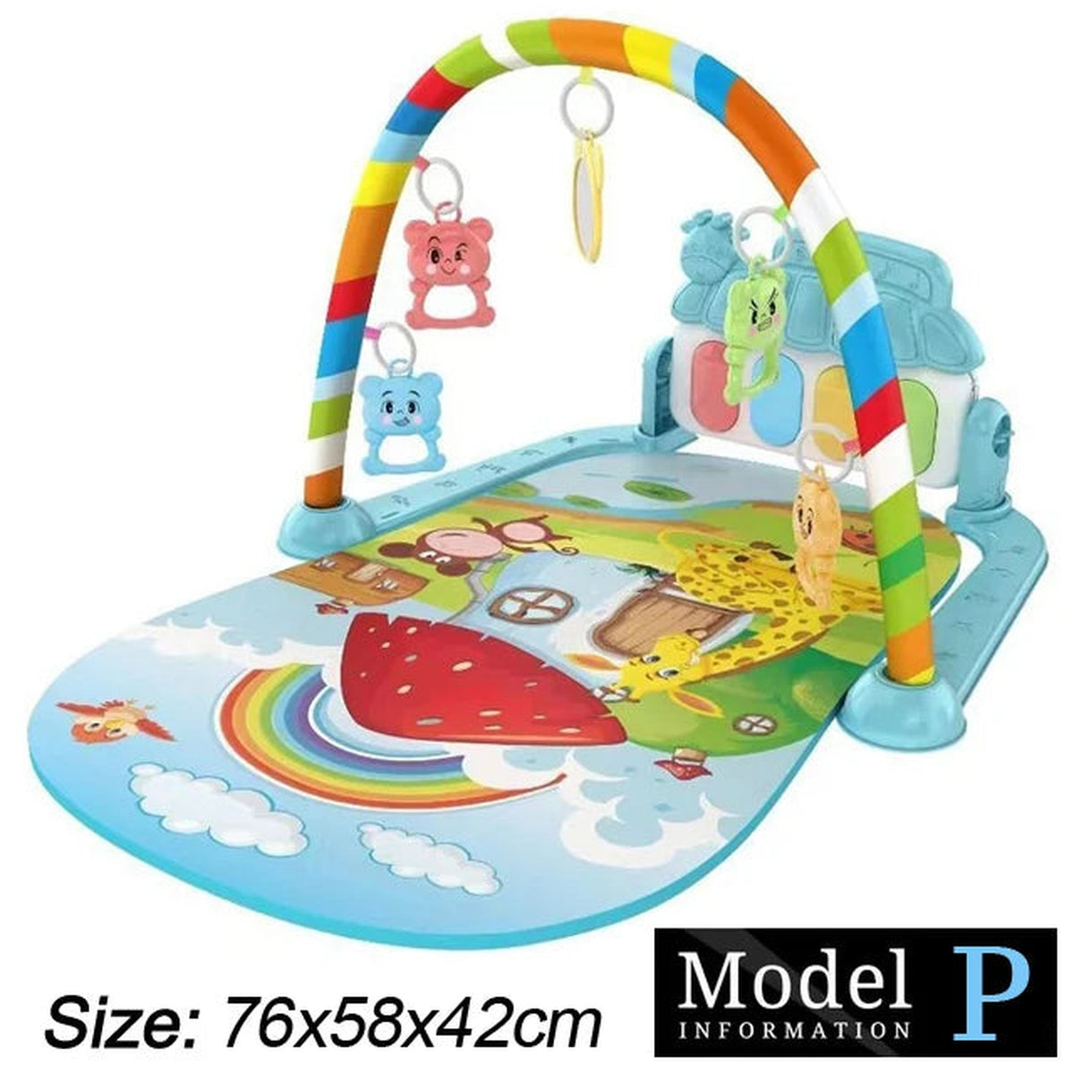 Lumiwee Clover Piano Baby Play Mat, Strawberry House option