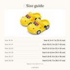 Lumiwee infographic: Comet - Size guide