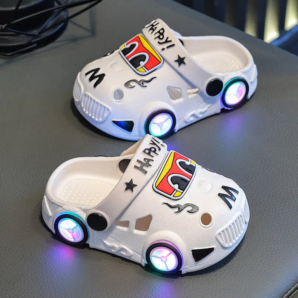 Lumiwee Comet Light-Up Toddler Car Clogs, White option