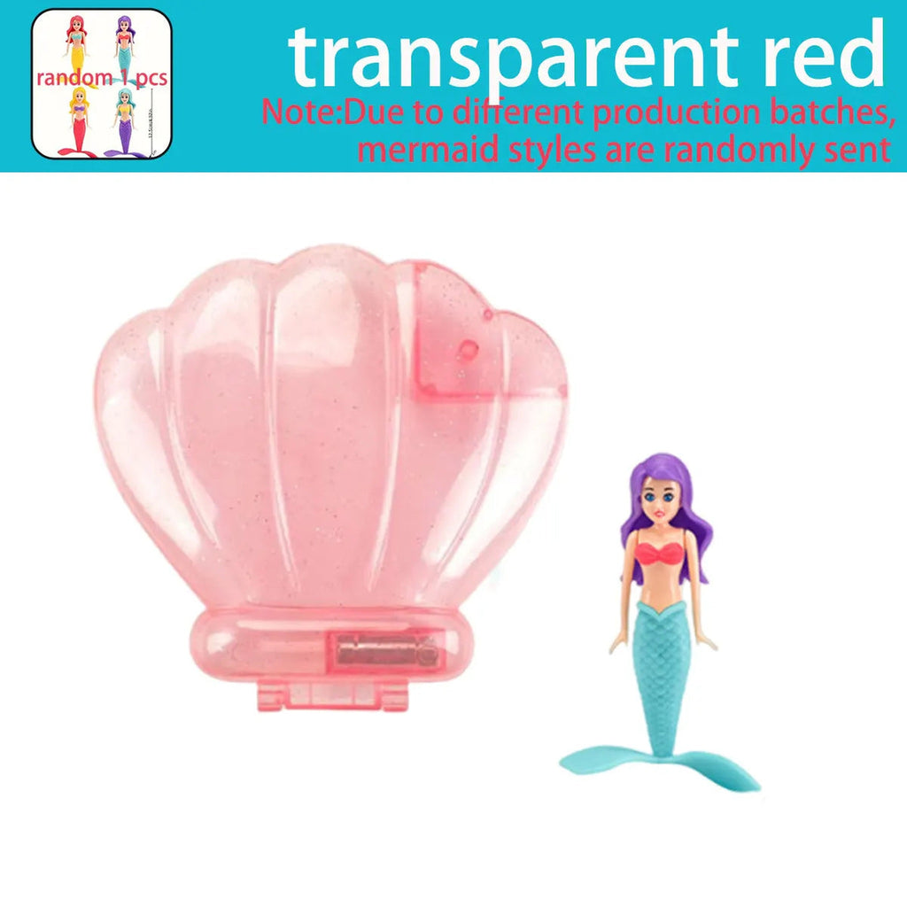 Lumiwee Coral Mermaid & Seashell Pool Dive Toys, Clear Pink Shell + 1 Mermaid option