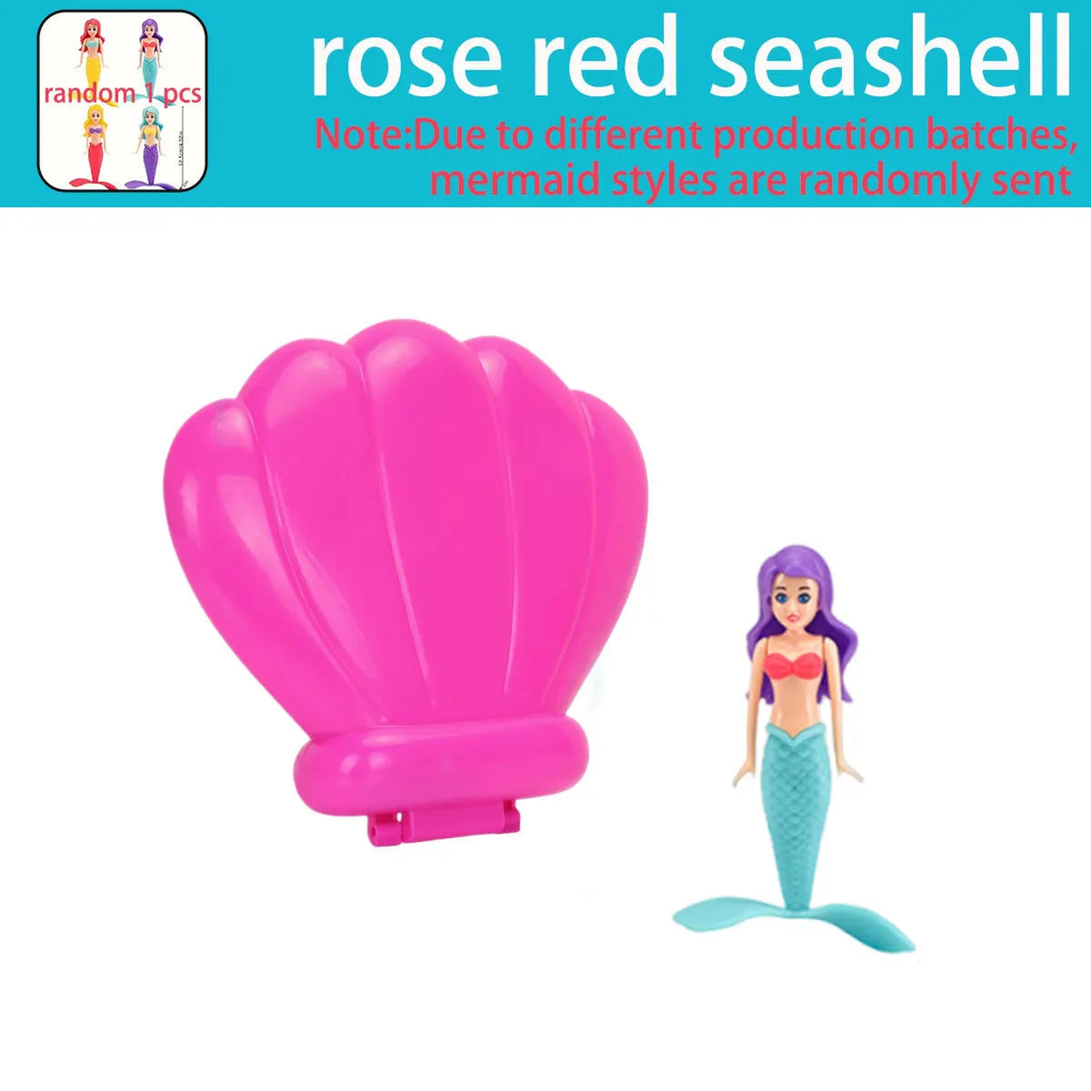Lumiwee Coral Mermaid & Seashell Pool Dive Toys, Hot Pink Shell + 1 Mermaid option
