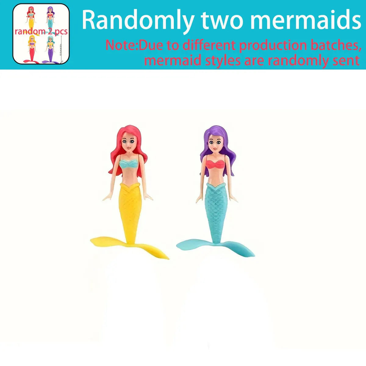 Lumiwee Coral Mermaid & Seashell Pool Dive Toys, 2 Mermaids (No Shell) option
