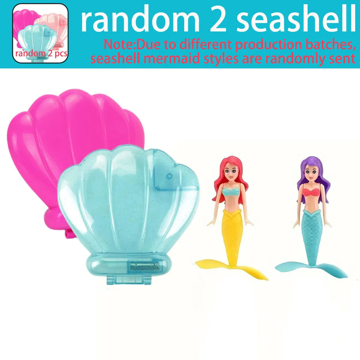 Lumiwee Coral Mermaid & Seashell Pool Dive Toys, 2 Shells + 2 Mermaids option