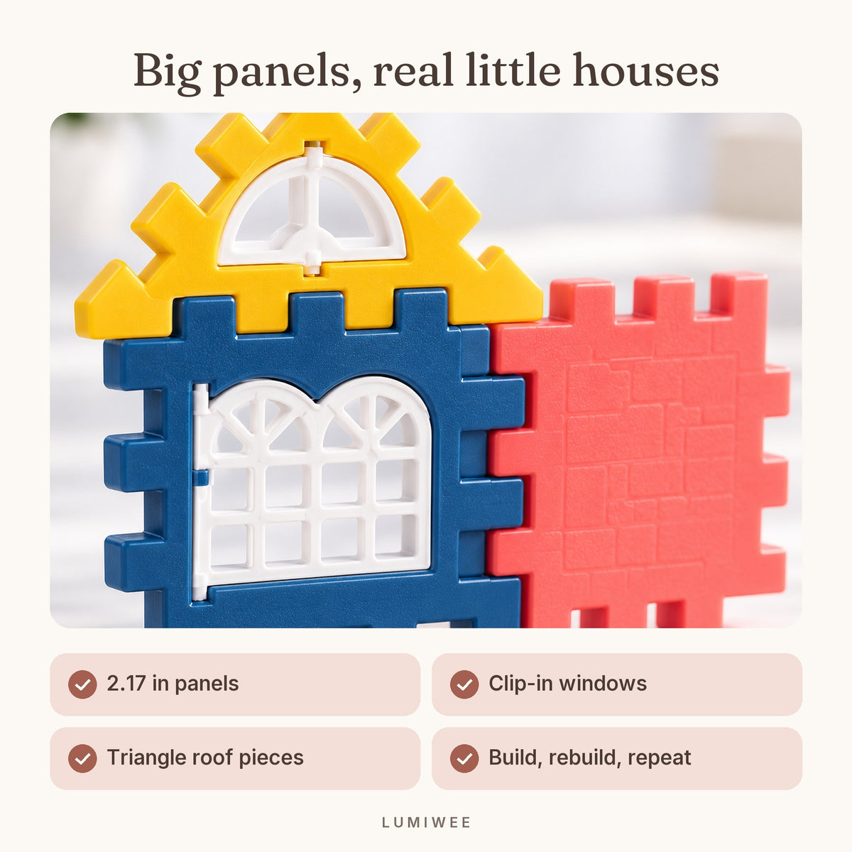 Lumiwee infographic: Cottage - Big panels, real little houses