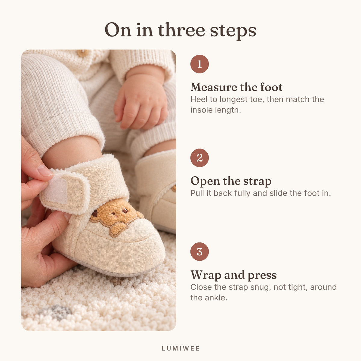 Lumiwee infographic: Cub - On in three steps