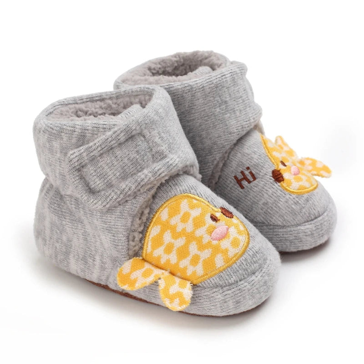 Lumiwee Cub Baby Booties for Newborns & Infants, Gray Giraffe option