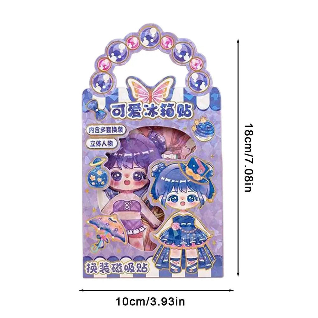 Lumiwee Dahlia Magnetic Dress-Up Dolls Set, Purple Hair option
