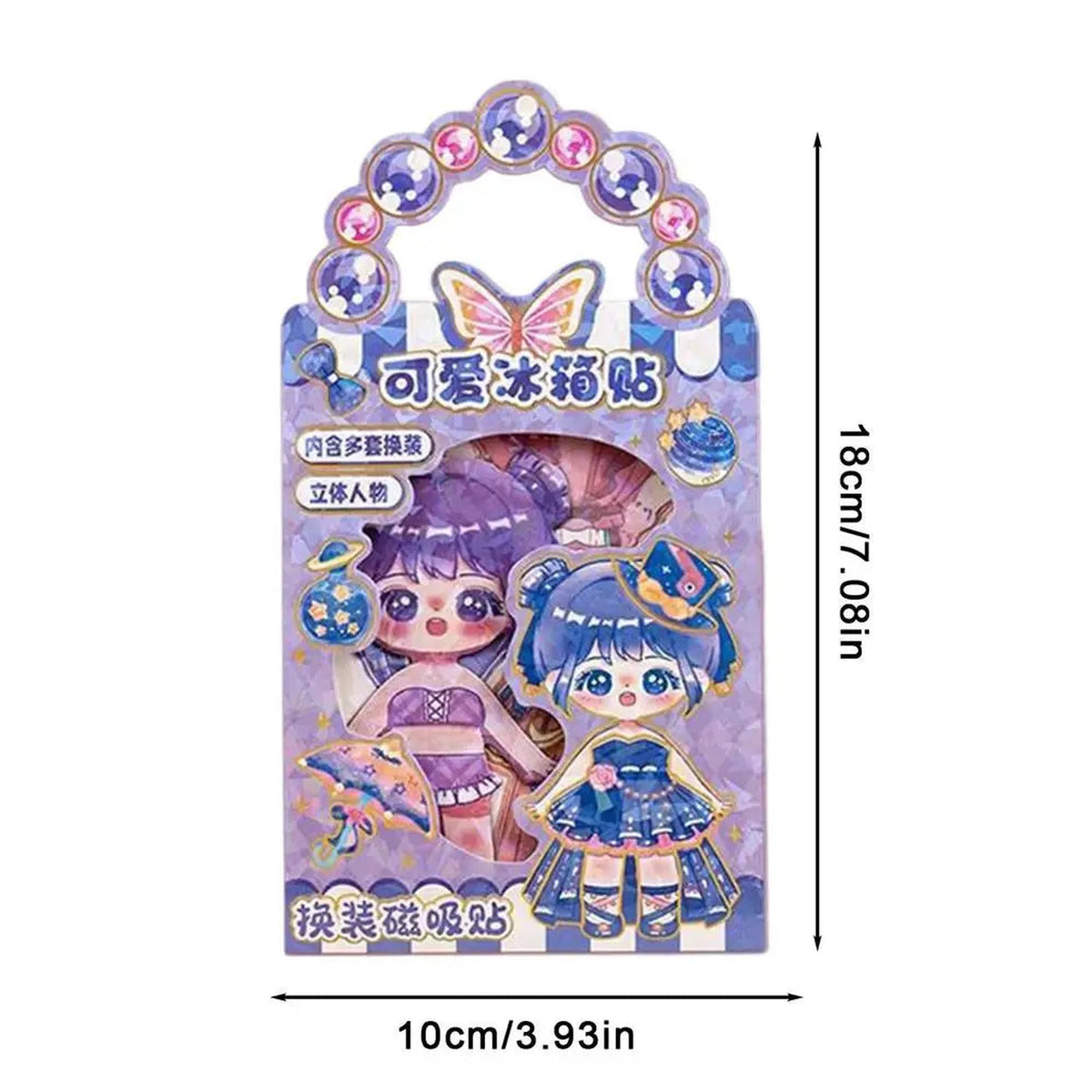 Lumiwee Dahlia Magnetic Dress-Up Dolls Set, Purple Hair option