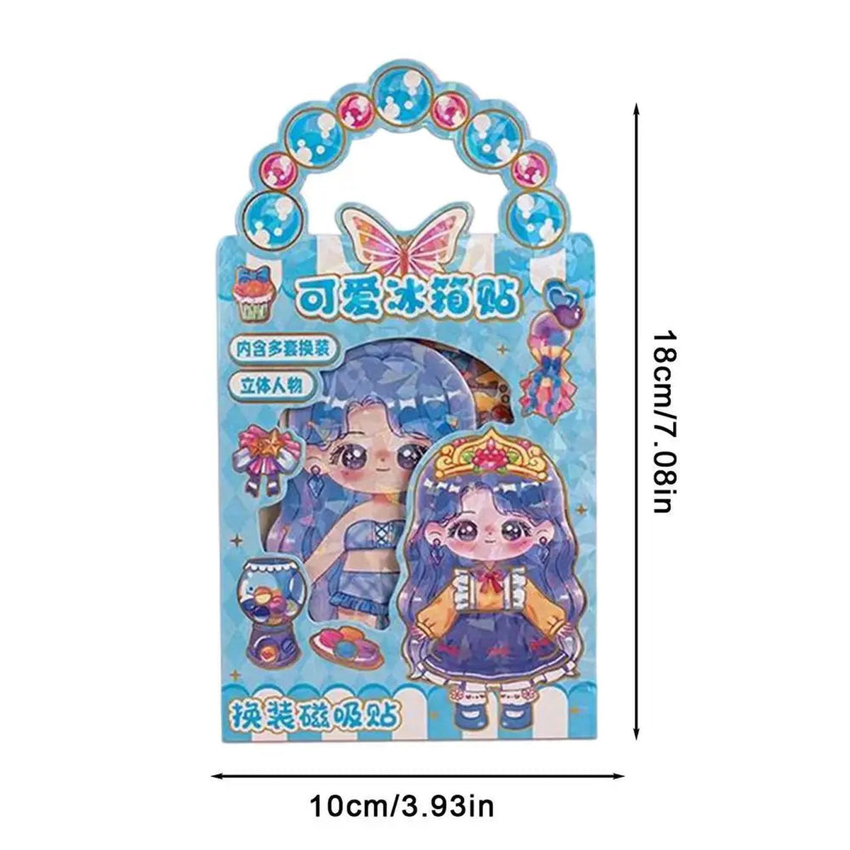 Lumiwee Dahlia Magnetic Dress-Up Dolls Set, Blue Hair option