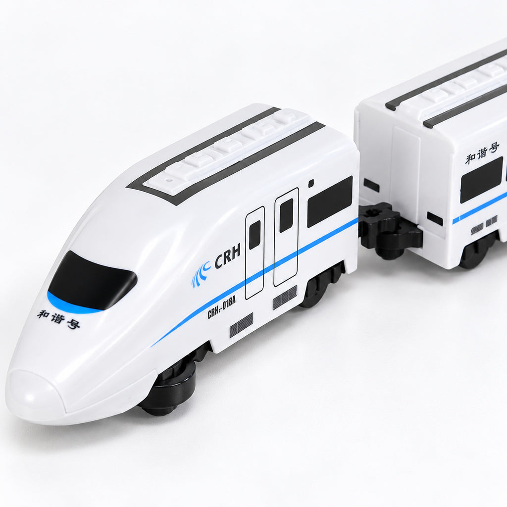 Close-up of the Lumiwee Dash train swivel wheel and clip-on car connector