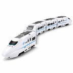 Five-car Lumiwee Dash bullet toy train on a white background
