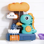 Lumiwee Dino waterfall bath toy: water raining through the cloud, egg cup and spinning drum