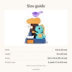 Lumiwee infographic: Dino - Size guide