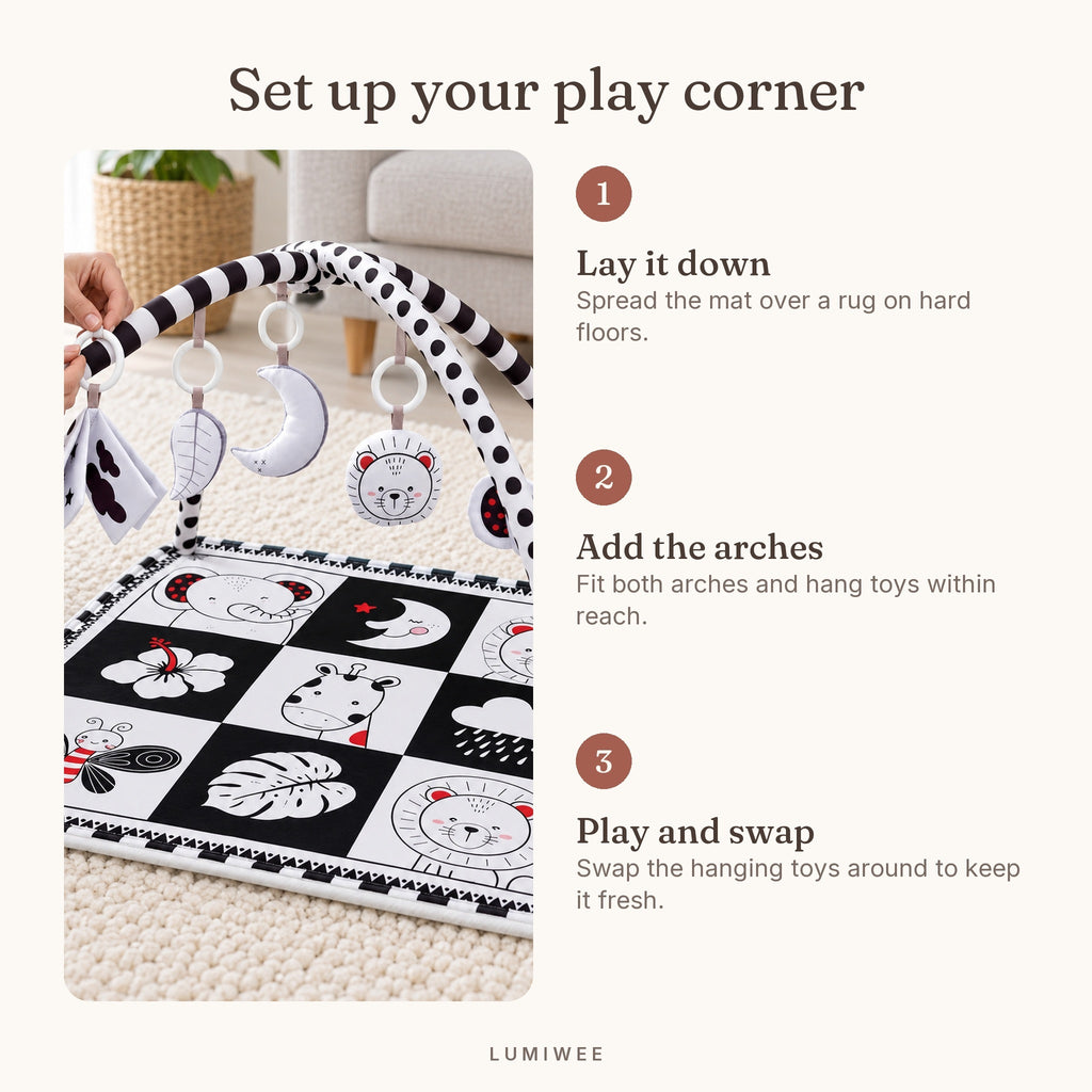 Lumiwee infographic: Domino - Set up your play corner