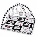 Black and white Lumiwee Domino activity gym on a white background