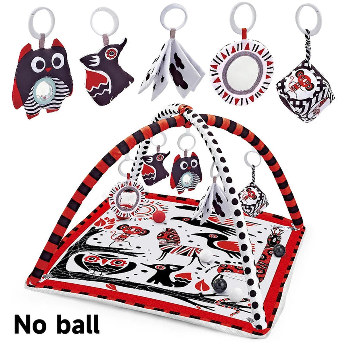 Lumiwee Domino Baby Play Mat & Activity Gym, Black, White & Red Mat option