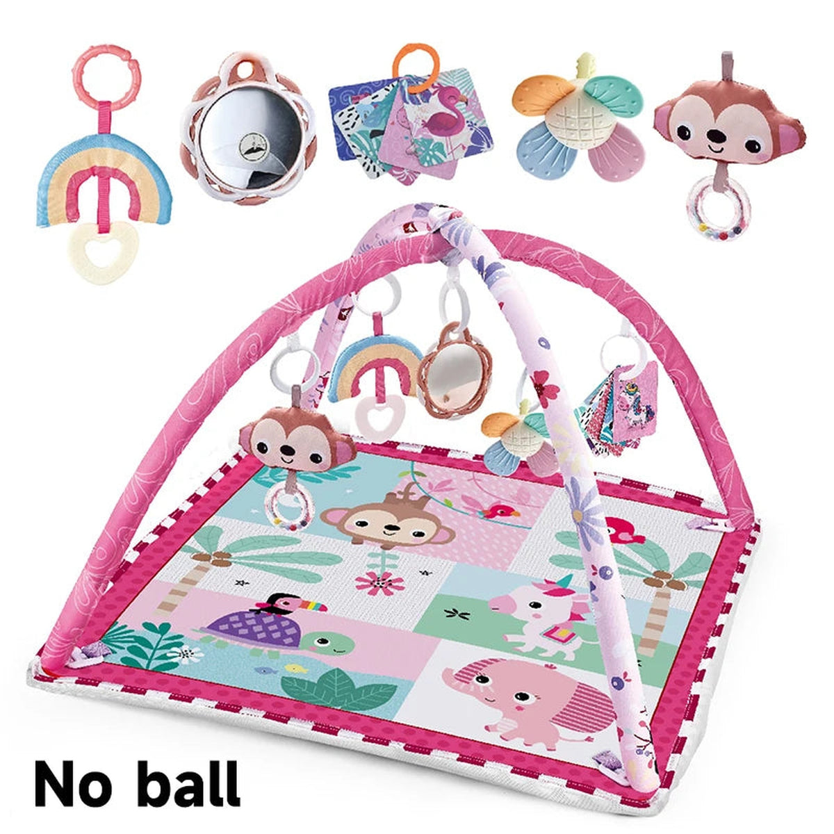 Lumiwee Domino Baby Play Mat & Activity Gym, Pink Animal Mat option
