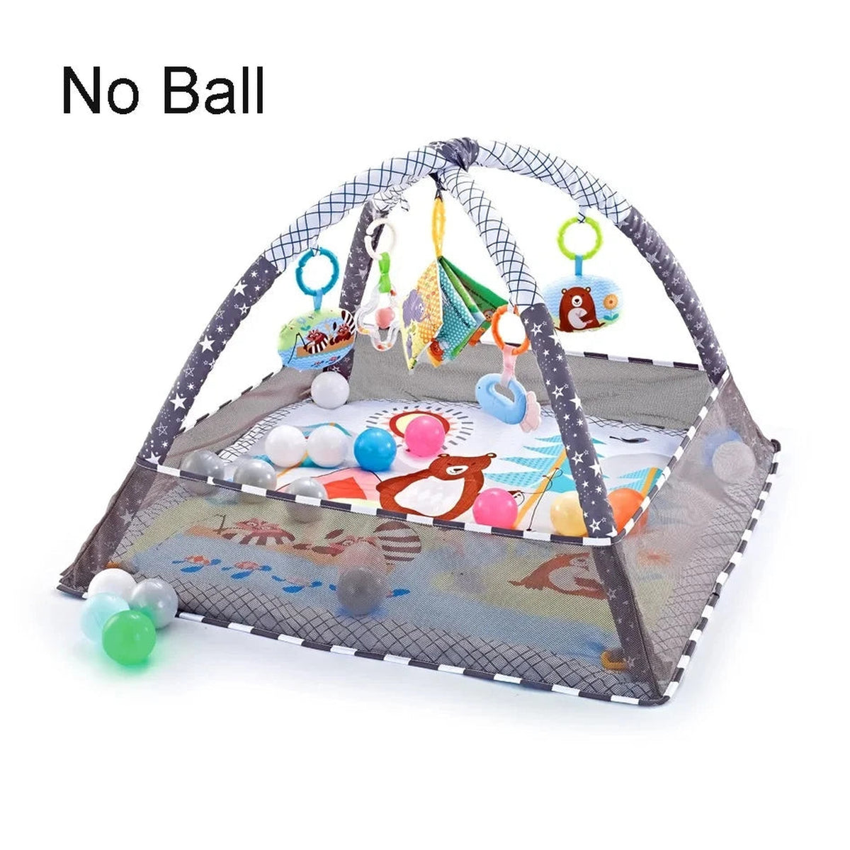 Lumiwee Domino Baby Play Mat & Activity Gym, Gray Mesh-Sided option