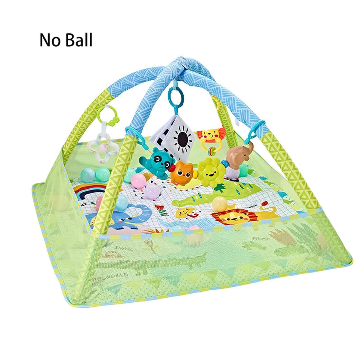 Lumiwee Domino Baby Play Mat & Activity Gym, Green Mesh-Sided option