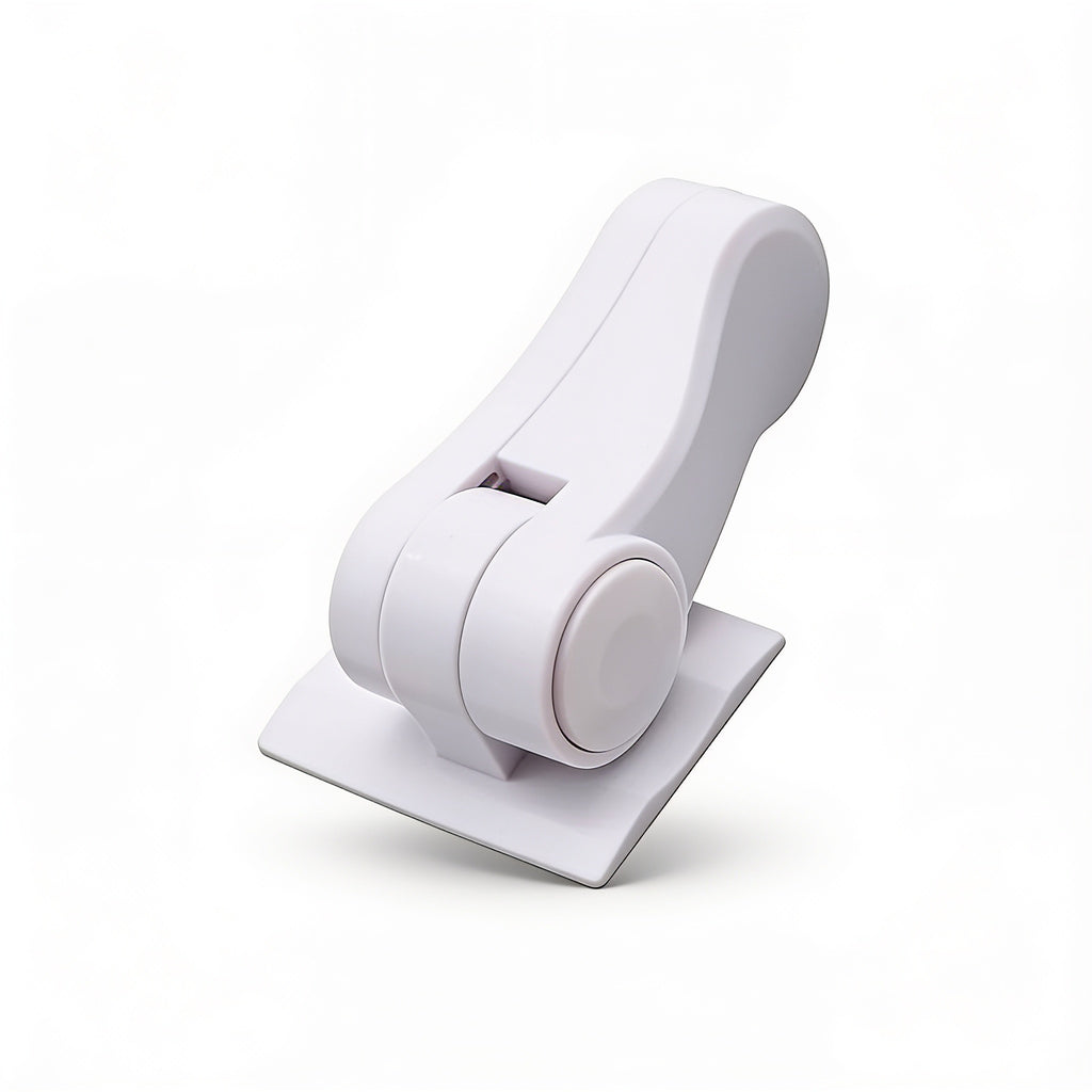 Lumiwee Adhesive door lever lock: one white adhesive door lever lock on a white background