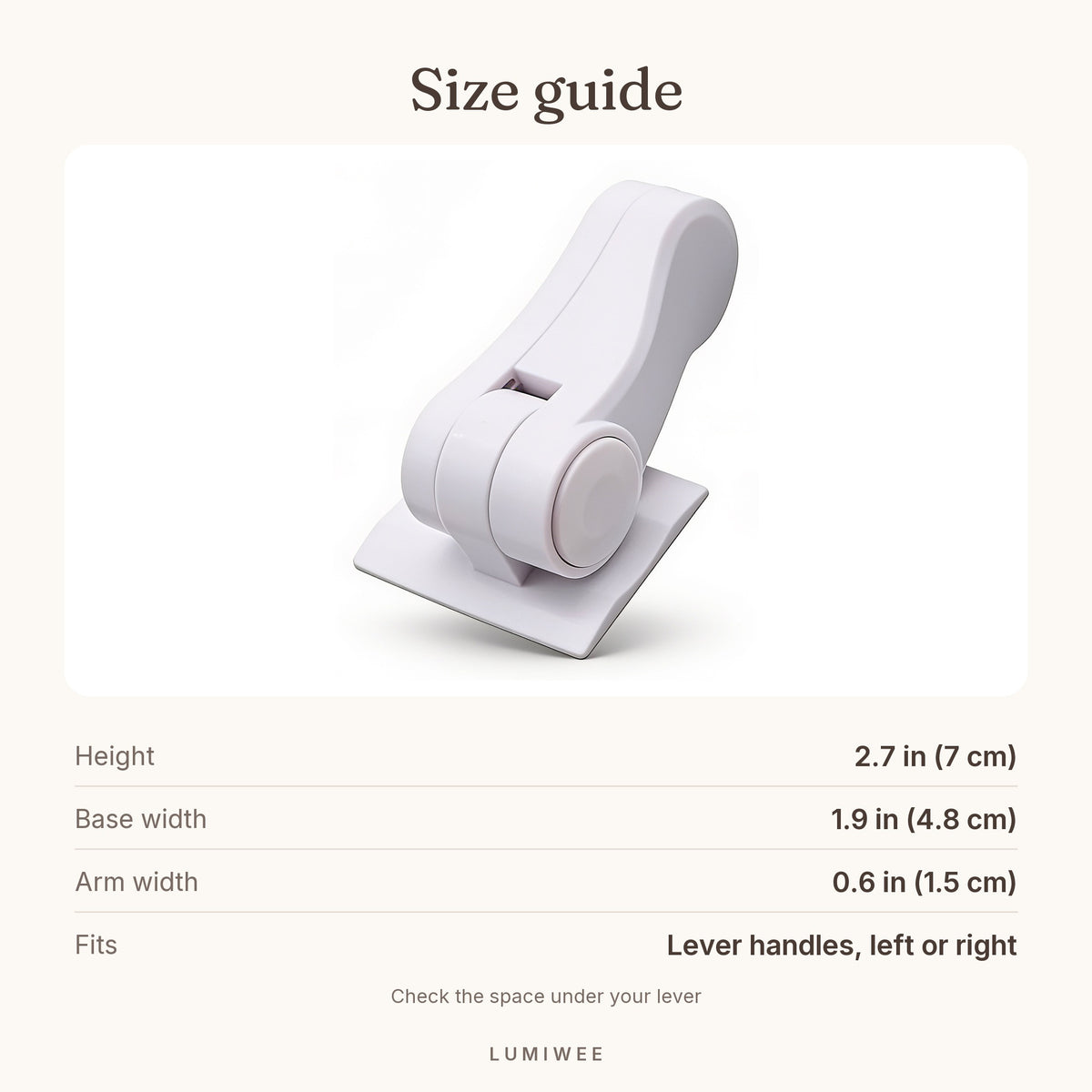 Lumiwee infographic: Adhesive - Size guide