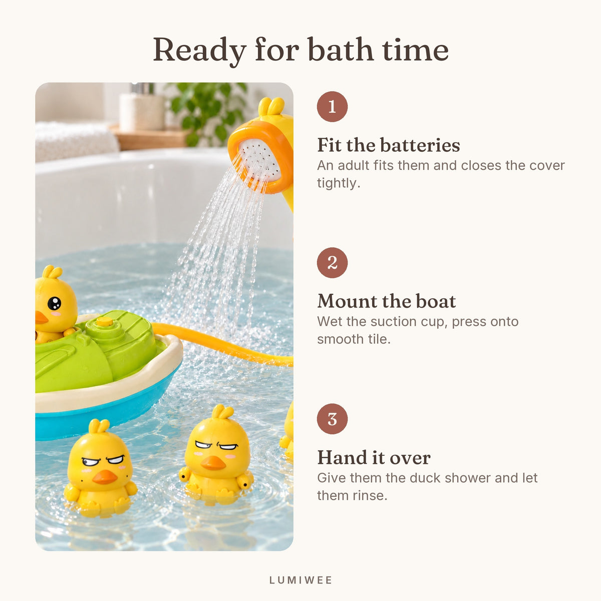 Lumiwee infographic: Drizzle - Ready for bath time