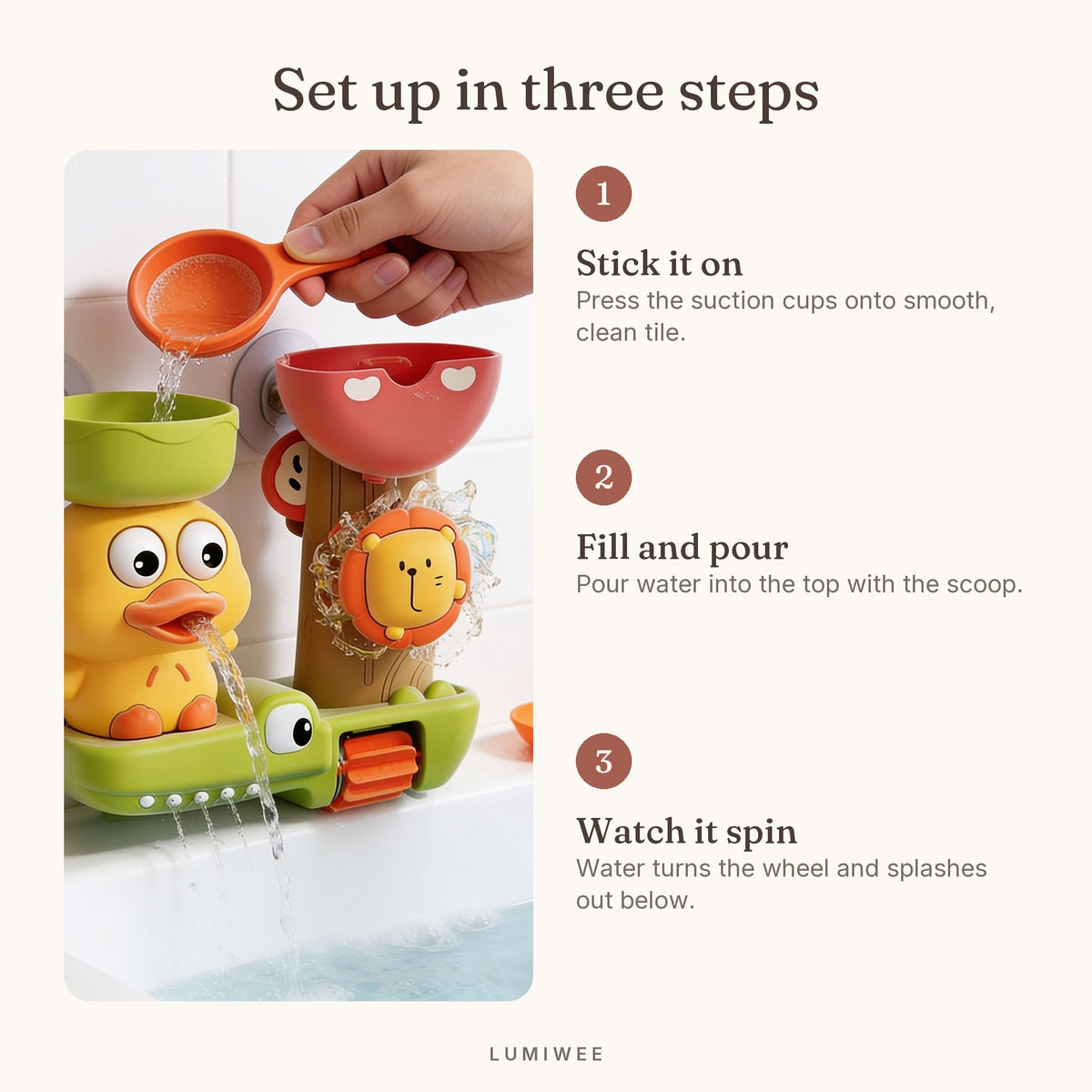 Lumiwee infographic: Duck - Set up in three steps