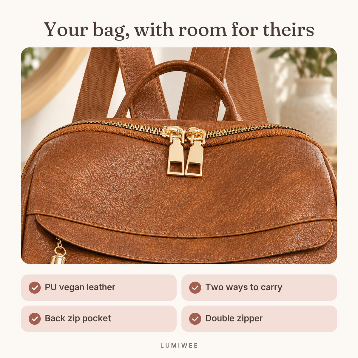Lumiwee infographic: Finch - Your bag, with room for theirs