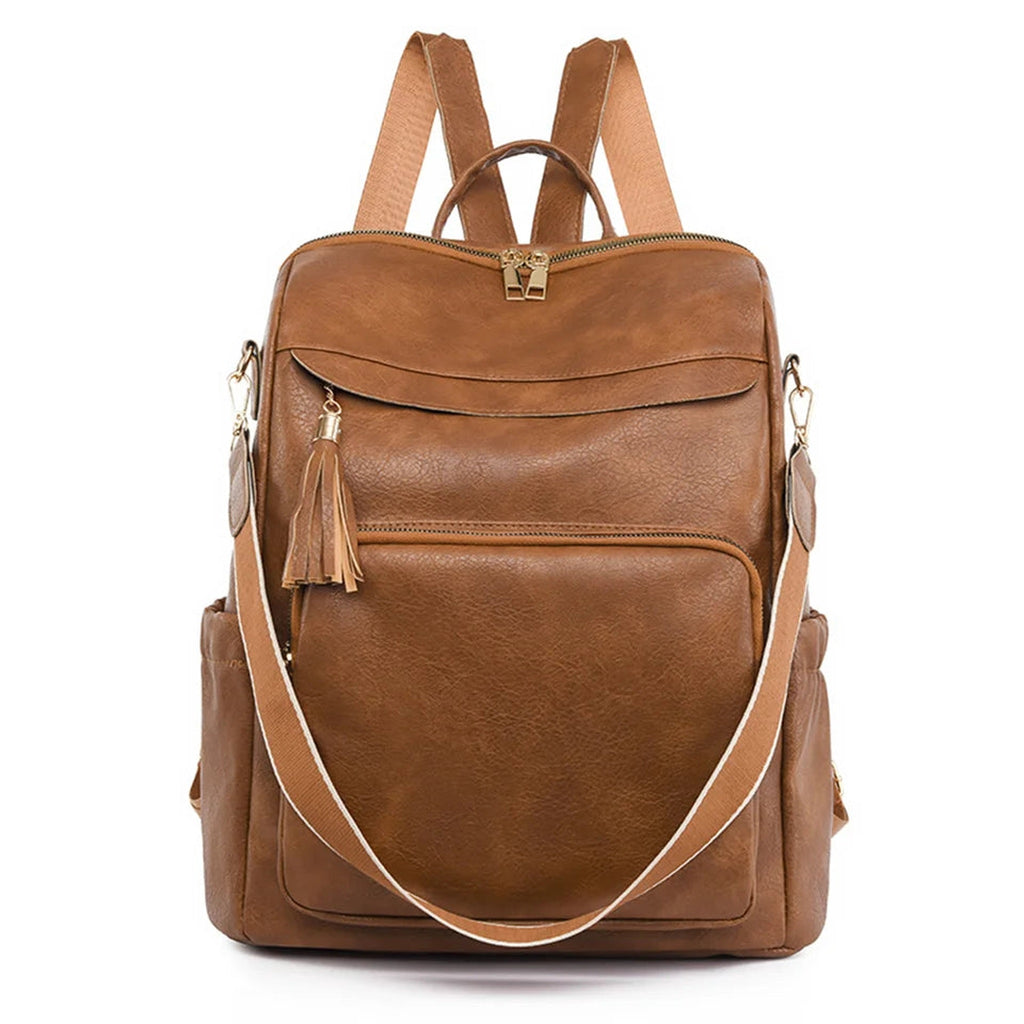 Lumiwee Finch Vegan Leather Backpack Purse, Brown option