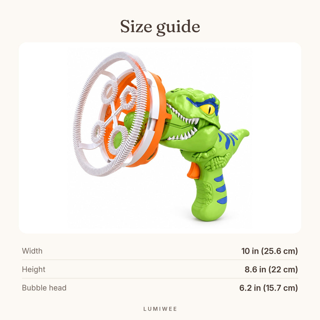 Lumiwee infographic: Fizz - Size guide