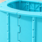Close-up of the foldable potty rim joint and panel hinge
