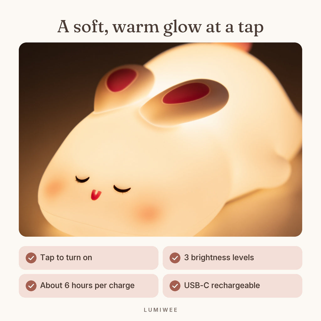 Lumiwee infographic: Glow - A soft, warm glow at a tap
