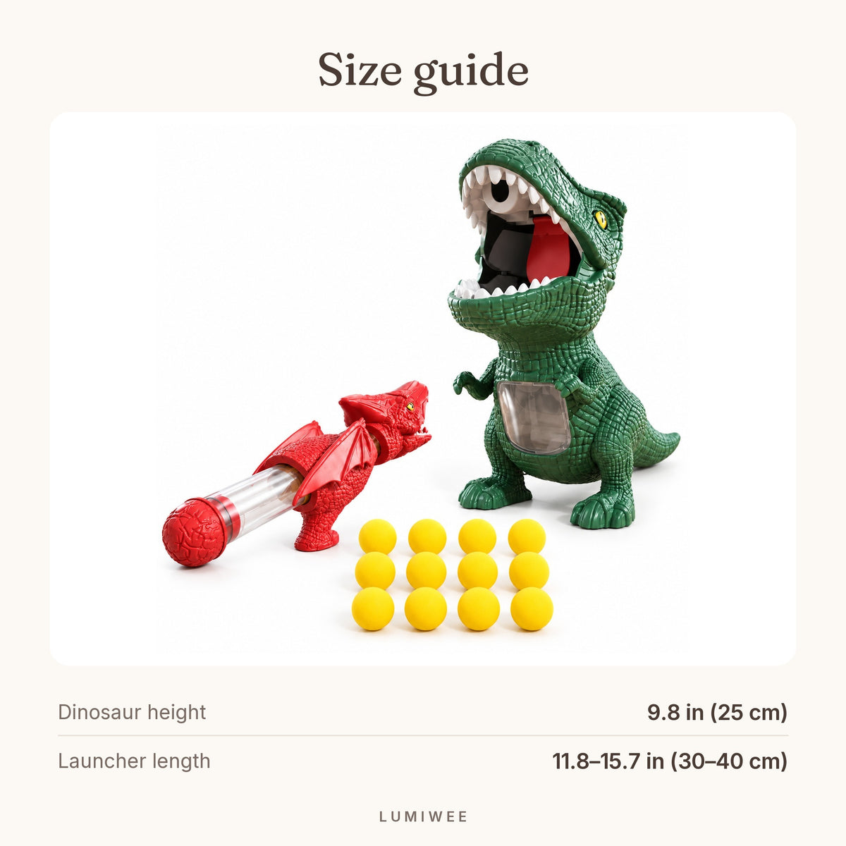 Lumiwee infographic: Gulp - Size guide