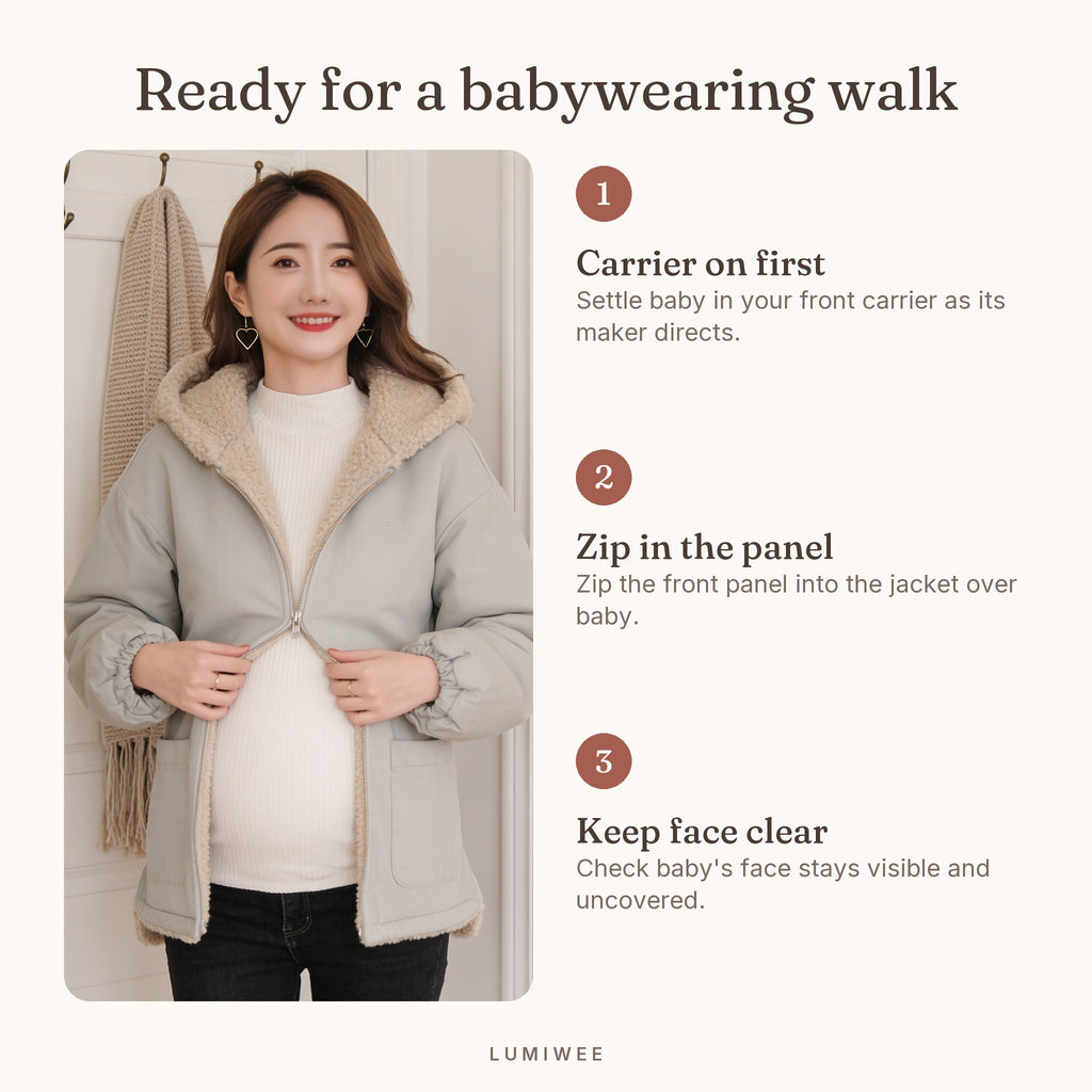 Lumiwee infographic: Hearth - Ready for a babywearing walk
