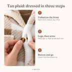 Lumiwee infographic: Heather - Tan plaid: dressed in three steps