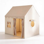 Lumiwee Hideout kids play tent: khaki gingham kids play tent on a white background
