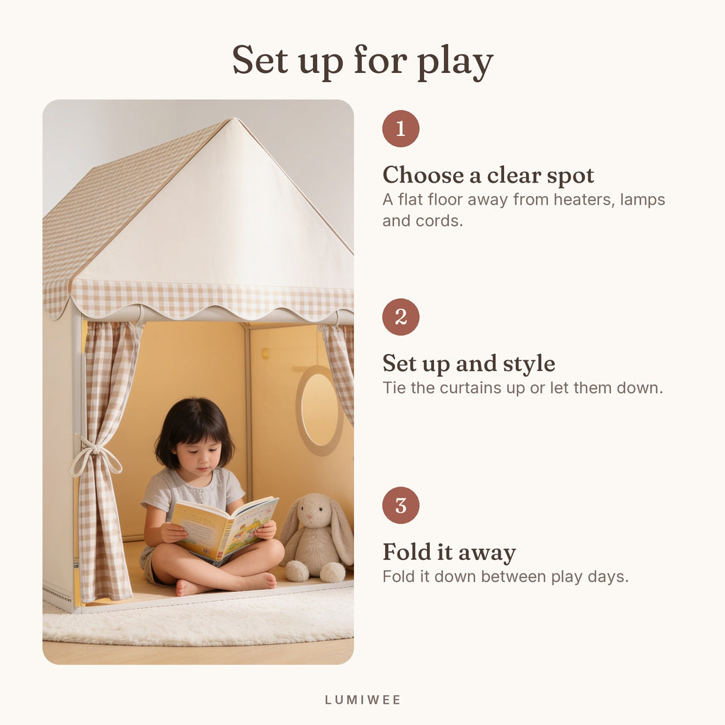 Lumiwee infographic: Hideout - Set up for play