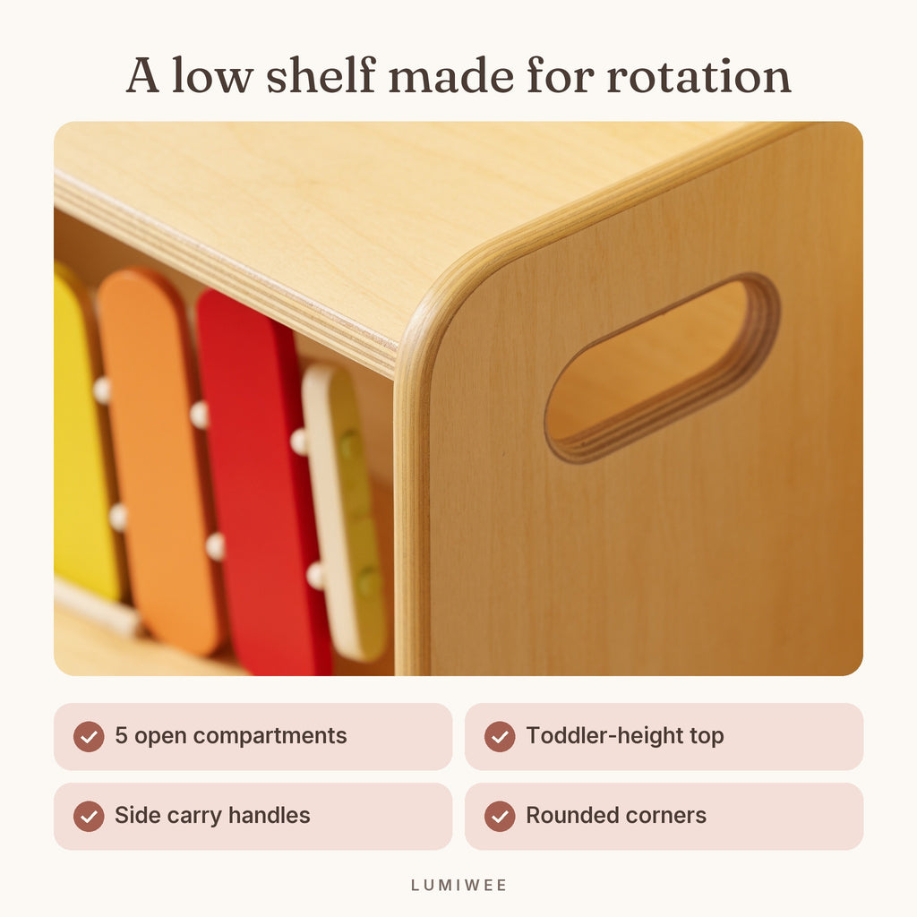 Lumiwee infographic: Juniper - A low shelf made for rotation