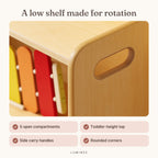 Lumiwee infographic: Juniper - A low shelf made for rotation
