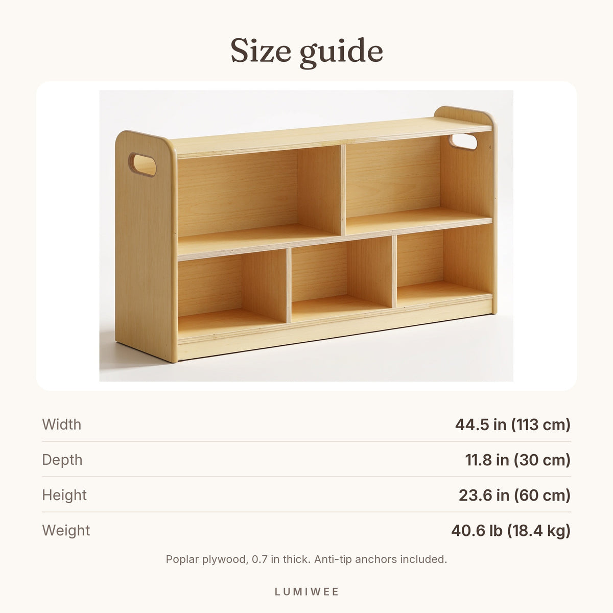 Lumiwee infographic: Juniper - Size guide