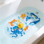 Lumiwee Lagoon kids bath mat: octopus print kids bath mat in a tub with shallow water