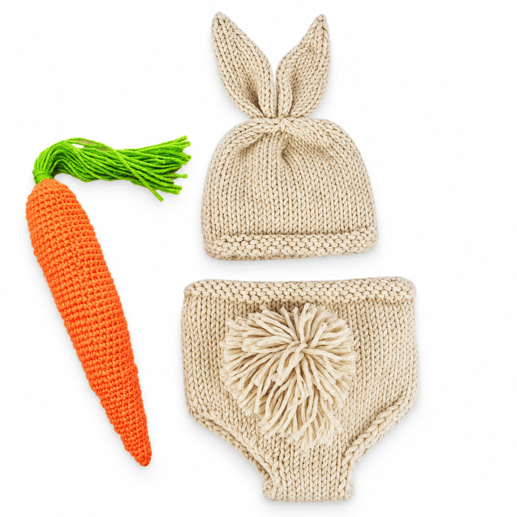 Lumiwee Lion & Bunny Newborn Costume & Photo Props, Bunny Set – 3 Pcs option