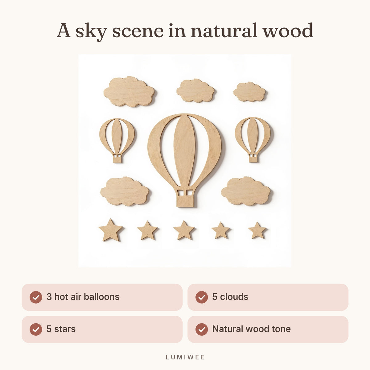 Lumiwee infographic: Lofty - A sky scene in natural wood